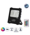 GLOBOSTAR® RGBFLOOD 75600 Προβολέας με IR Ασύρματο Χειριστήριο LED 10W 650lm 120° AC 220-240V Αδιάβροχο IP66 Πολύχρωμο RGB Dimmable - Μαύρο Ματ - Μ11 x Π4 x Υ13.5cm - 2 Χρόνια Εγγύηση